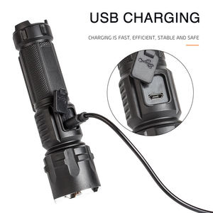 Chất lượng cao chuyên nghiệp xách tay Telescopic Zoom USB có thể sạc lại COB Side đèn ABS T6 LED Ngọn Đuốc Đèn chiến thuật đèn pin - Product Image 3