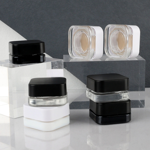 5Ml Dày Màu Đen Glass <span class=keywords><strong>Cube</strong></span> Vuông Container Tập Trung Lọ Với Màu Đen Trẻ Em Chống Nắp Cho Dầu Lip Balm Mỹ Phẩm - Product Image 6