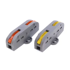 Conector rápido reutilizable 1-In-1-Out Push-In con palanca para un empalme rápido y seguro en sistemas de cableado eléctrico