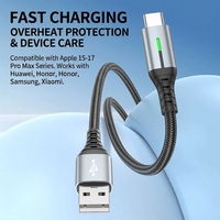 Câble USB vers C Cantell 66W 3A, câble de charge rapide USB A vers C, 1m 2m 3m, transmission haute vitesse, câble de données Type-C