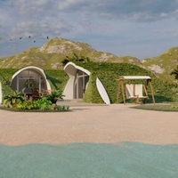Couverture écologique originale en terre pour la plantation d'herbe, pour la construction rapide d'une maison-cave en FRP pour une petite structure gonflable
