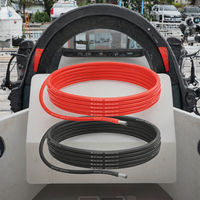 Fil électrique en silicone 8 AWG 8,29 mm 5 m (2,5 m noir + 2,5 m rouge) 0,08 mm Cuivre étamé 1650 brins Flexible 600 V
