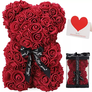 Ingrosso Orso Artificiale <span class=keywords><strong>con</strong></span> Cuore Orsacchiotto Roses 25cm Piccolo Orsacchiotto <span class=keywords><strong>Rosa</strong></span> Orso <span class=keywords><strong>con</strong></span> Scatola Regalo per San Valentino - Product Image 3