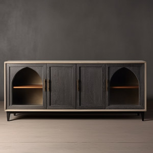 Mrs יער קערת בסגנון עתיק יין צעצוע עץ אלון גבוהה ארון תצוגה זכוכית מתלה מסך - Product Image 5