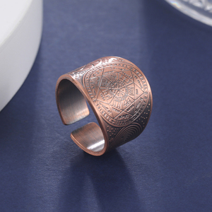 Anillo abierto de cobre Vintage de siete arcángeles para hombre, anillo vikingo del secreto del universo para hombre, anillo de San Valentín - Product Image 5
