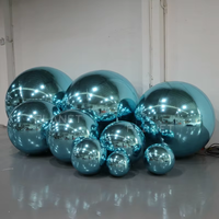 Gros ballon miroir gonflable vert et bleu en PVC en gros pour la décoration de fêtes, mariages, scènes et événements
