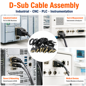 ชุดประกอบสาย DB9<span class=keywords><strong>ส</strong></span>ำหรับอุปกรณ์<span class=keywords><strong>ส</strong></span>ื่อสารแบบอนุกรมสายเชื่อมต่อ RS232แบบกำหนดเอง - Product Image 3