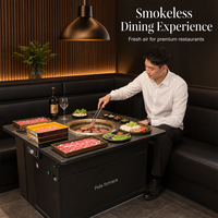 Table de barbecue coréen en acier inoxydable auto-purifiante sans fumée Ji Lu pour la restauration (vente en gros)