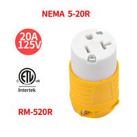 Conector NEMA 5-20P/5-20R 20 Amp 125 voltios 2 polos 3 cables enchufe macho conector de cable de repuesto salida ETL listado