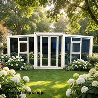 Maison conteneur contemporaine extensible avec portes panoramiques en verre pour Airbnb et cabane de villégiature en Australie