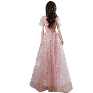 Pink Evening Gown For Women Sweetheart Neckline Empire Waist <b>A</b>-<b>Line</b> 3D Stereoscopic <b>Patterns</b> Flattering Slimming Banquet <b>Dress</b> - Product Image 5