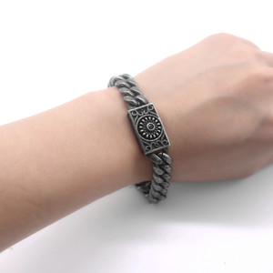 yunnique Stylish Black <b>Titanium</b> Steel Bracelet Geometric <b>Chain</b> Unisex Fashion Jewelry - Product Image 4