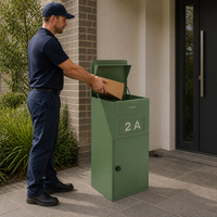 Boîte aux lettres murale extra-large en métal vert clair, étanche avec serrure pour usage extérieur – Nouveauté 2026