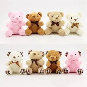 Boneka Mainan Beruang Siam, Liontin PP Katun Lembut Boneka Beruang Hadiah Liburan 8Cm 10Cm 12CM untuk Hadiah Ulang Tahun Anak-anak