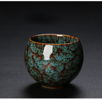 120ml chinois rétro tasse à thé en céramique poterie haute température cuisson glaçure tasse à café réutilisable pour les cadeaux d'affaires