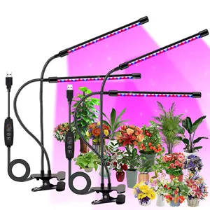 클립 LED 성장 조명 타이머 USB Dimmable 20W IP66 전체 스펙트럼 레드 블루 성장 식물 램프 실내 식물 꽃 성장 상자