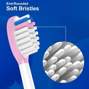 Têtes <span class=keywords><strong>de</strong></span> rechange pour enfants pour <span class=keywords><strong>Philips</strong></span> <span class=keywords><strong>Sonicare</strong></span>, Têtes <span class=keywords><strong>de</strong></span> <span class=keywords><strong>brosse</strong></span> à dents <span class=keywords><strong>de</strong></span> rechange à poils souples, Âge 7+, Bleu et Rose - Product Image 6