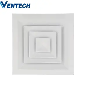 Ventech HVAC Supply Fresh Ventilation Aluminum Square Ceiling Vent Diffuser 4 Way Air Flow Faced Diffuser