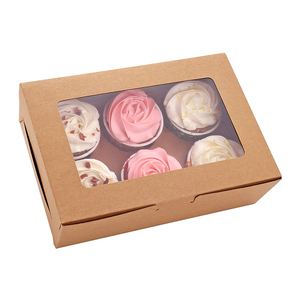 Nhà Sản Xuất Cung Cấp Thân Thiện Với Môi <span class=keywords><strong>Kraft</strong></span> Hộp Giấy Chất Lượng Cao UV Bao Bì Buổi Chiều Trà Pastry Sushi Cửa Sổ Trong Suốt - Product Image 1