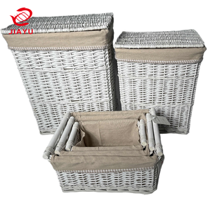 JY por capacidad de nivel gris pato grande cesto ropa de cuero hecho a mano gris cuadrado Industrial cesta de lavandería - Product Image 5