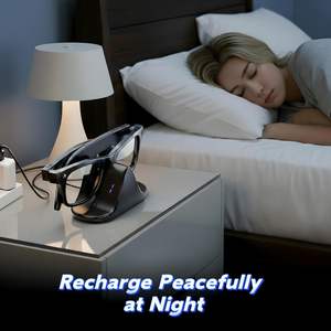 Estación de acoplamiento de soporte de cargador de escritorio para gafas inteligentes Meta Ray-Ban Wayfarer, Skyler, Headliner, entrada Oakley, estado LED - Product Image 6