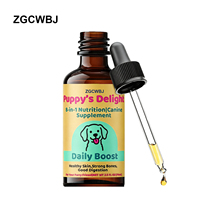 Complément alimentaire pour animaux de compagnie, gouttes liquides de vitamines pour chiens, 8-en-1, complément nutritionnel pour chiots pour une peau, un pelage, des articulations, des os et une digestion sains, 60 ml