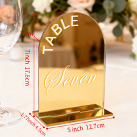 Porte-numéro de table en acrylique en forme d'arche pour mariage
