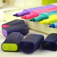 En gros 8 couleurs Durable Surligneur Stylos Étudiants Peinture Dessiner Mignon Aquarelle Stylo Étudiants Papeterie Marqueurs Surligneur Stylos