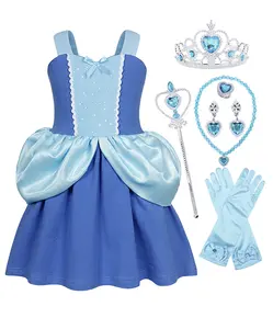 AmzBarley Little Princess Costume for Toddler Girls Cotton Dress Birthday Party Outfit Halloween Dress up