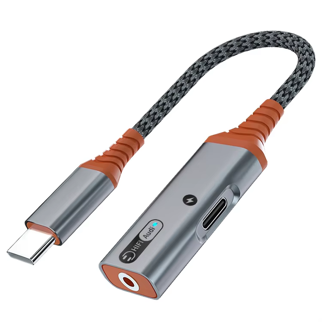 D2048 Braided Type-C to 3.5mm DAC Digital Audio Adapter Cable USB-C to AUX Jack Female Plug Brand New Condition