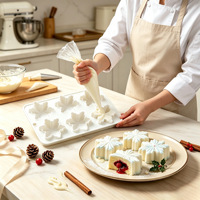 Moule en silicone 3D flocon de neige pour chocolats, bonbons, gommes, gelées, fondants - Idéal pour Noël et l'hiver