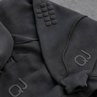 Ensemble Survêtement et Hoodie Deux Pièces Personnalisé de Luxe en Coton Noir et Blanc à Épaules Tombantes avec Effet Délavé et Lettrage Imprimé 3D en Relief Superposé