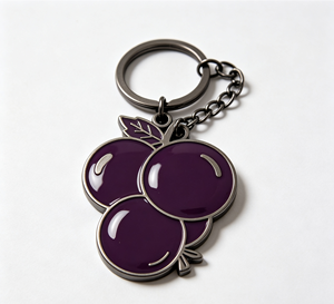 Purple Enamel Grape Keychain Metal <b>Key</b> <b>Ring</b> Alloy <b>Bag</b> Charm Pendant for Gift and Purse Decoration - Product Image 1