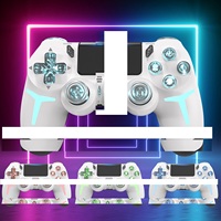 Manette de jeu sans fil Bluetooth pour PS4 et Switch, avec éclairage RGB et double vibration, compatible PC et multiplateforme