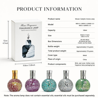 Lampe à parfum catalytique en verre mosaïque 100 ml, diffuseur d'arômes purificateur d'air, éliminateur d'odeurs, brûleur d'huiles essentielles sans flamme