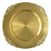 Assiette ronde de luxe Liyonda de 13 pouces en plastique PS avec motif uni pour mariage et fête, sous-assiettes écologiques
