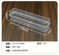 Contenants en plastique acrylique rectangulaires personnalisés pour dessert, gâteau, pudding, biscuit, tiramisu, bonbons, boîtes d'emballage
