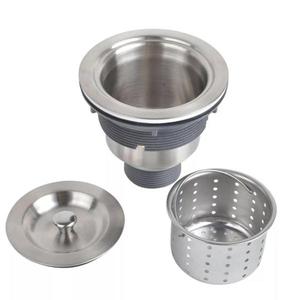 Acier inoxydable 304 Accessoires d'évier de cuisine modernes Finition brossée chromée Filtre de vidange des déchets Filtre à <span class=keywords><strong>queue</strong></span> de tuyau - Product Image 1