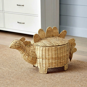 New Design Rattan Storage <b>Basket</b> Dinosaur Shaped Home Decorations for Kids for Nursery Room Decoration - Product Image 1