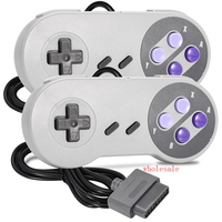 Controles de Juego con Cable, Motores de Vibración y Turbo Boost para Consolas Originales Super Nintendo (SNES) y Genesis, Material ABS