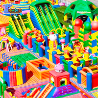 Parcs gonflables géants en plein air, aire de jeux gonflable, château gonflable, parcours d'obstacles interactif, trampoline gonflable