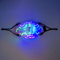 Masque facial LED pour fête, 7 couleurs lumineuses, pour hommes et femmes, masque lumineux pour fête musicale, Noël, Halloween, masque clignotant