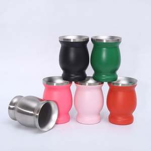 Venta Directa de Fábrica, <span class=keywords><strong>Mate</strong></span> de Acero Inoxidable de Doble Pared de 8 oz, Taza Madai con Bombilla - Product Image 4