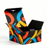 Boîtes en carton rigides noires à couvercle rabattable, sans impression, faible MOQ, pour emballage personnalisé en petites séries pour créateurs indépendants