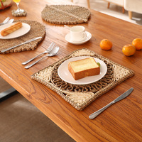 Set de table rond en paille tressée, isolant thermique, résistant aux hautes températures, écologique, décoration de table, style européen