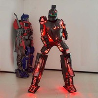 Mascotte robot LED sur échasses en EVA, artisanale et haut de gamme, armure robot lumineuse colorée personnalisable pour événements de carnaval et de discothèque