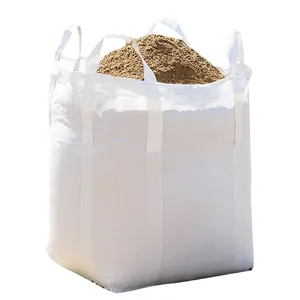 Тканые большие сумки Fibc Pp Jumbo Bag 4 ремни плоское дно 1000 кг 90x90x120 см 1000 кг предлагаемый Топ полностью открытый