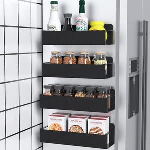 Paquete de 4 estantes magnéticos de Metal para especias, estantes organizadores, soportes y estantes de almacenamiento para refrigerador, microondas, uso lateral - Product Image 3