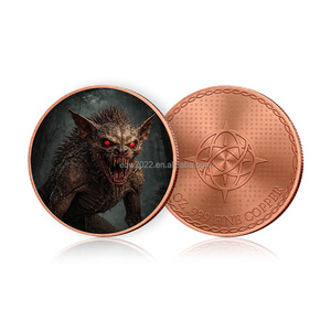 Pièce <span class=keywords><strong>de</strong></span> monnaie en cuivre fin <span class=keywords><strong>de</strong></span> 1 once sur le thème d'Halloween : Horreur, Loup-<span class=keywords><strong>garou</strong></span>, Grim Reaper, Squelette – Idéale pour collection, souvenir ou cadeau - Product Image 4