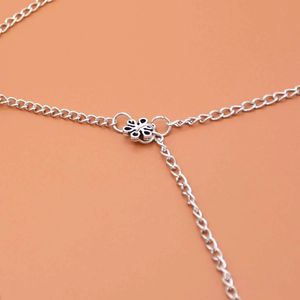 ड्रॉप मरकत मणि जांघ पैर श्रृंखला चांदी धातु की चेन प्लस आकार पैर अवस्र्द्ध शरीर श्रृंखला - Product Image 6